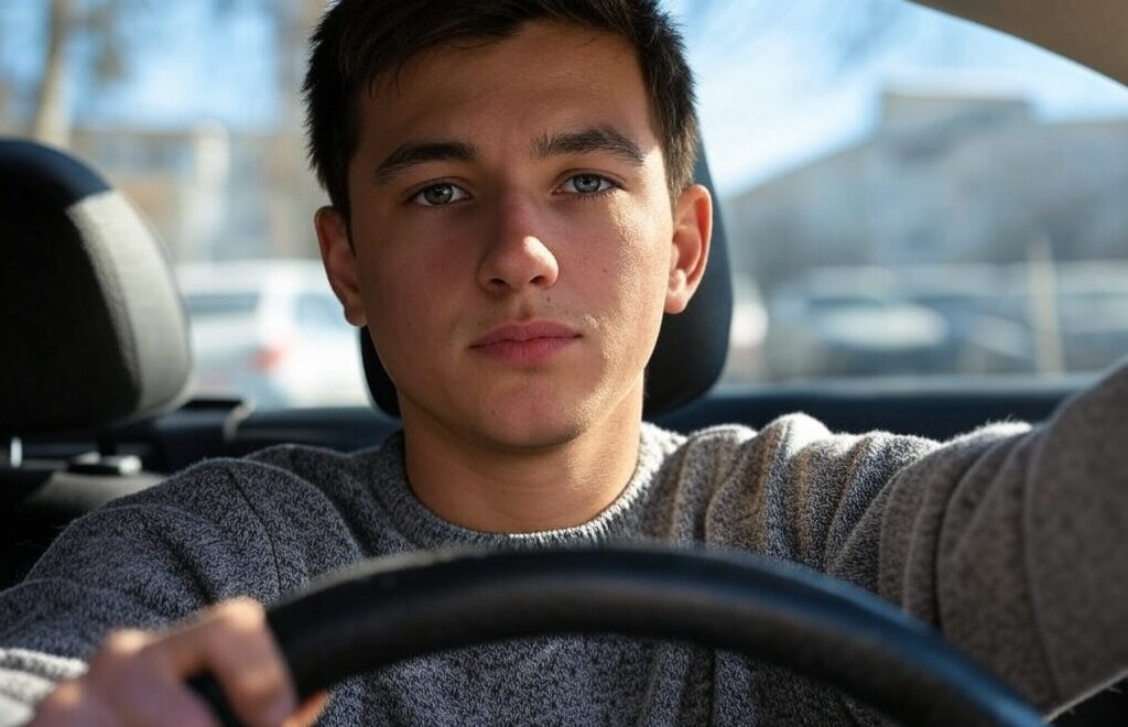 new driver behind wheel